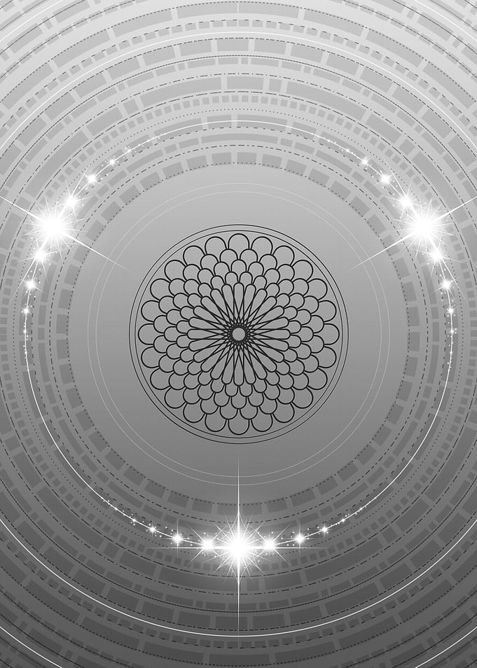 Grey Sacred Geometry Glyph