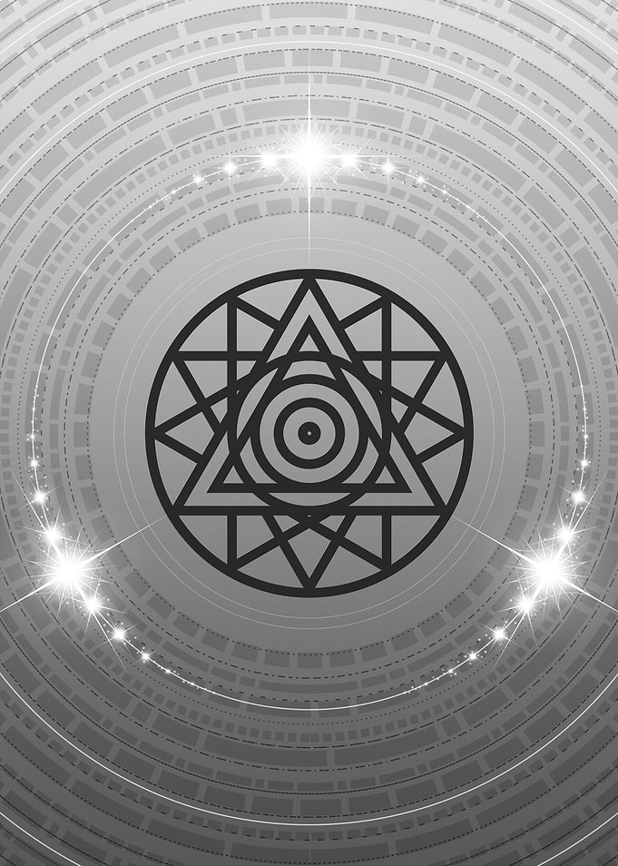 Grey Sacred Geometry Glyph