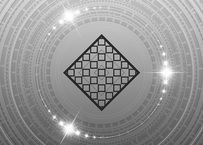 Gray Geometric Glyph Sign