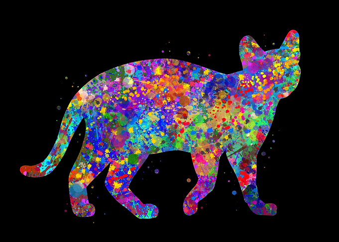 Cat watercolor art