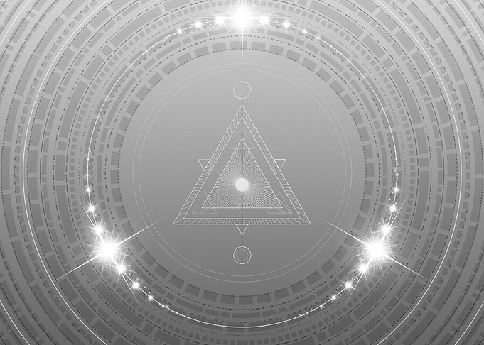 Grey Geometric Glyph Rune