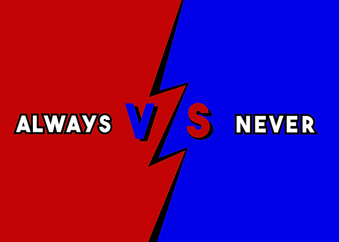 VS toon bold always never