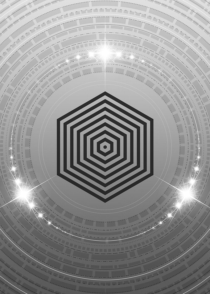 Grey Geometric Glyph Rune