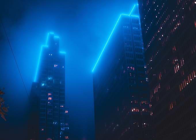 Neon building corners