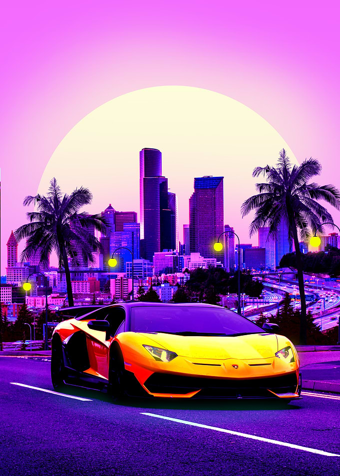 synthwave outrun 80s