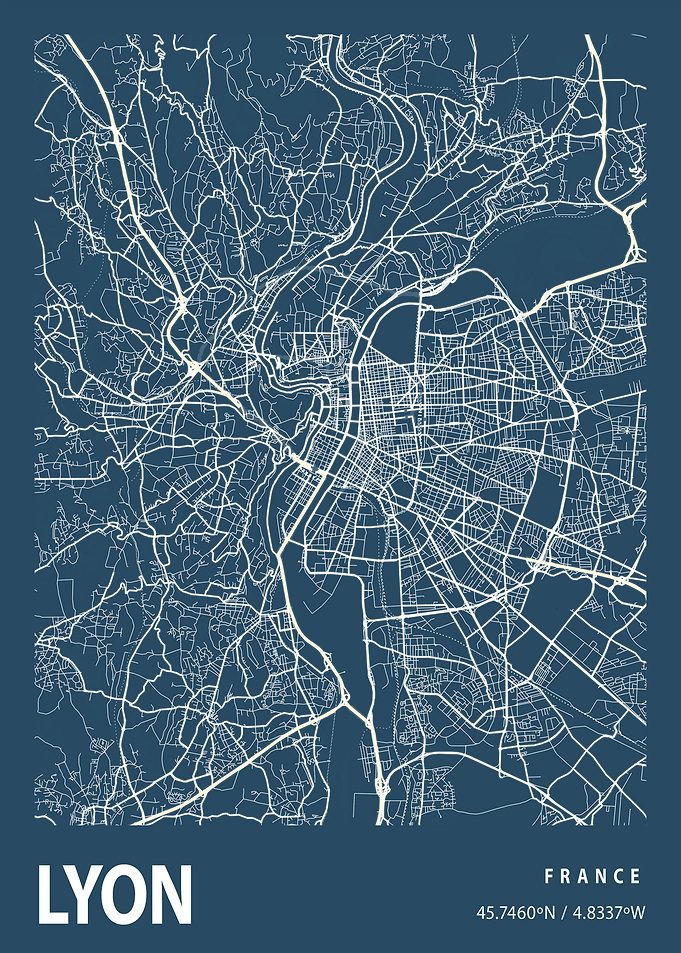 Lyon City Map France