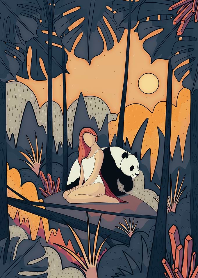 The panda and the girl