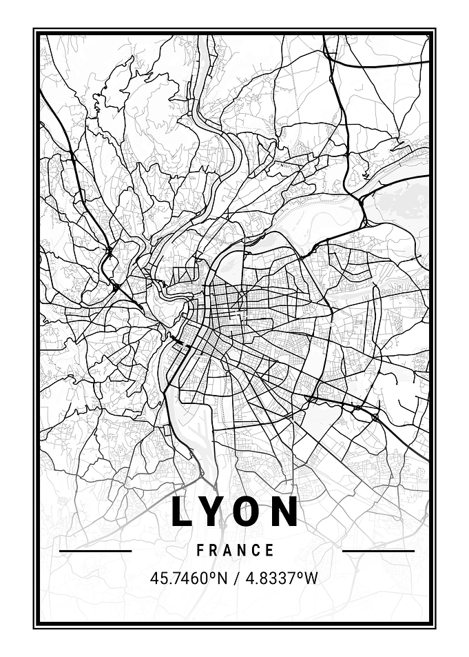 Lyon City Map France