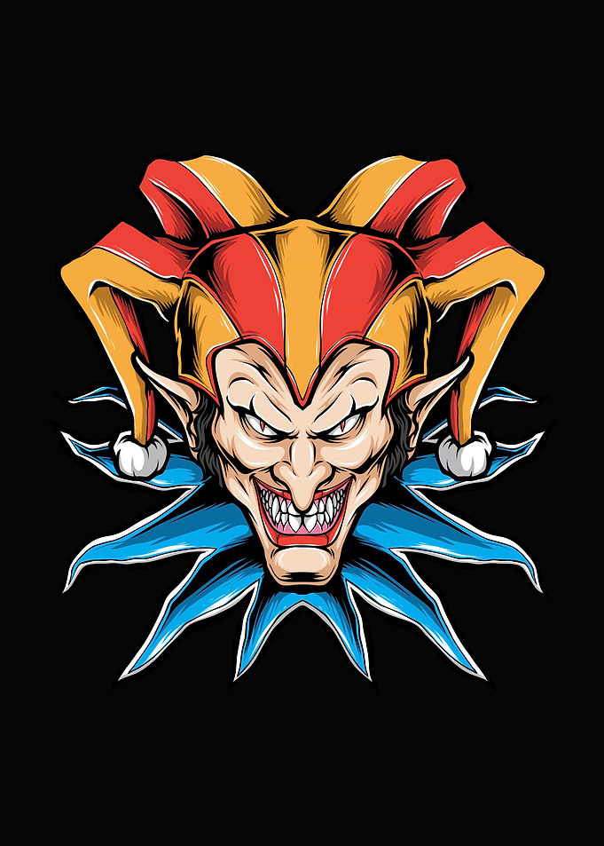 Scary clown head