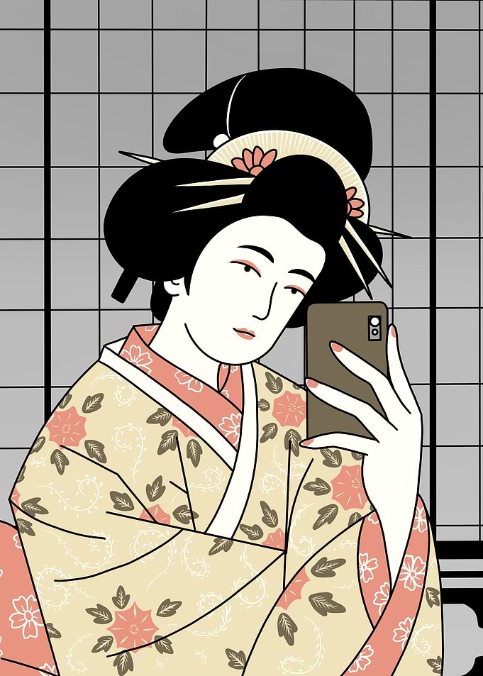 When Geisha take A Selfie