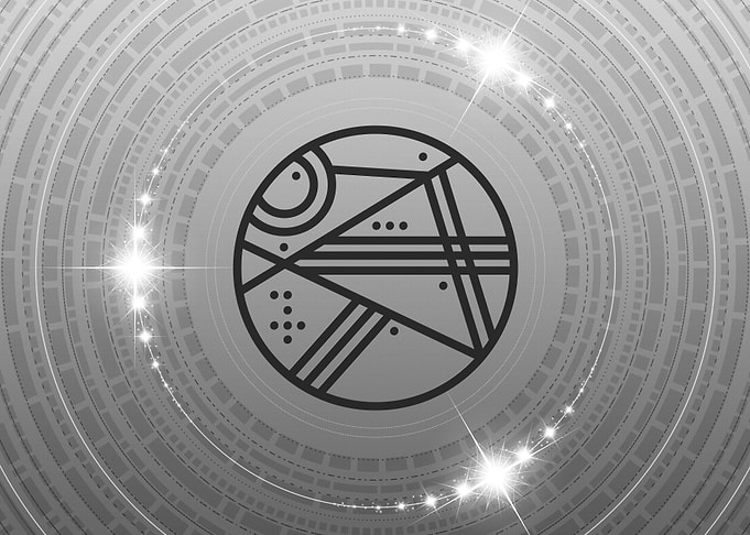 Grey Geometric Glyph Rune