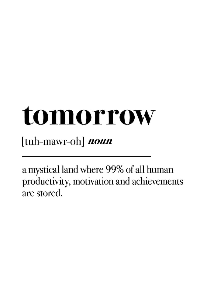 Tomorrow Text Art