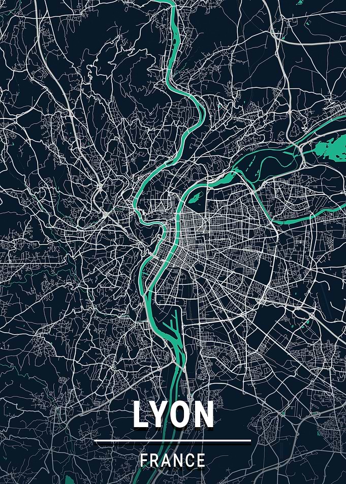 Lyon City Map France
