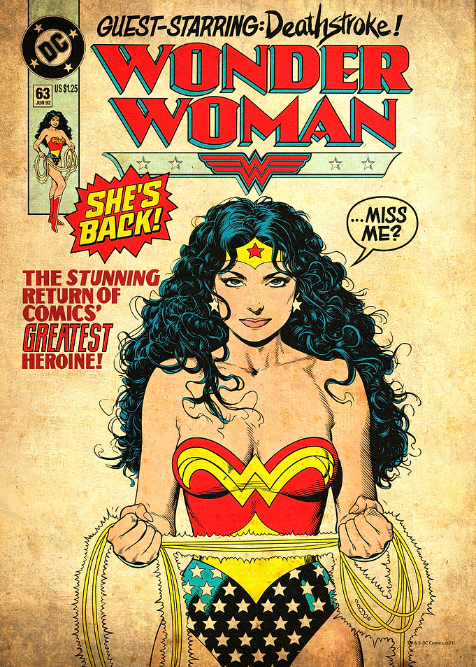 Wonder Woman holding golden lasso
