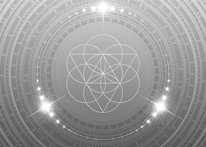 Grey Sacred Geometry Glyph
