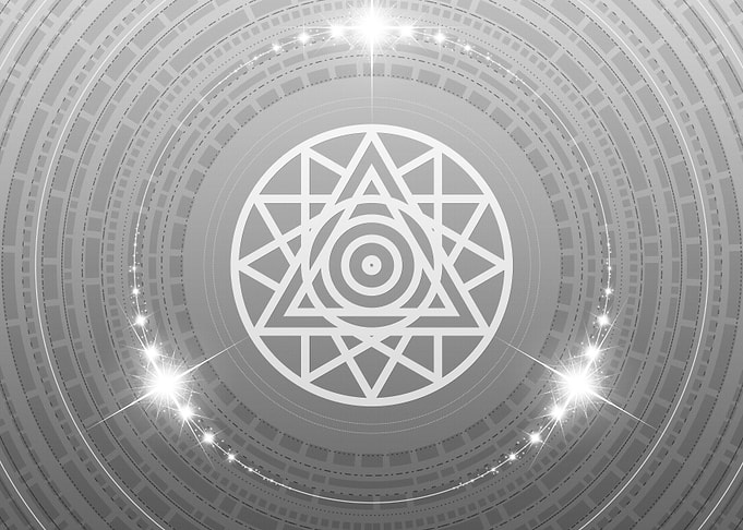 Grey Geometric Glyph Rune