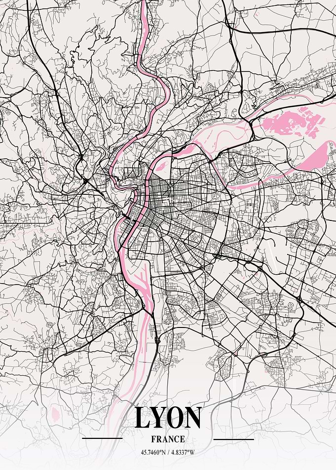 Lyon City Map France