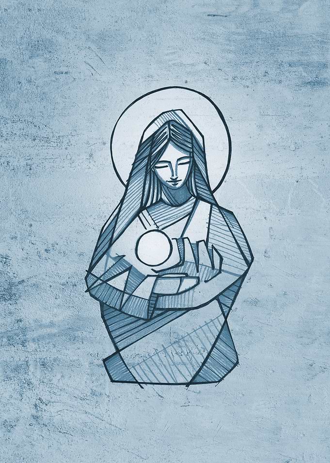Virgin Mary and baby Jesus