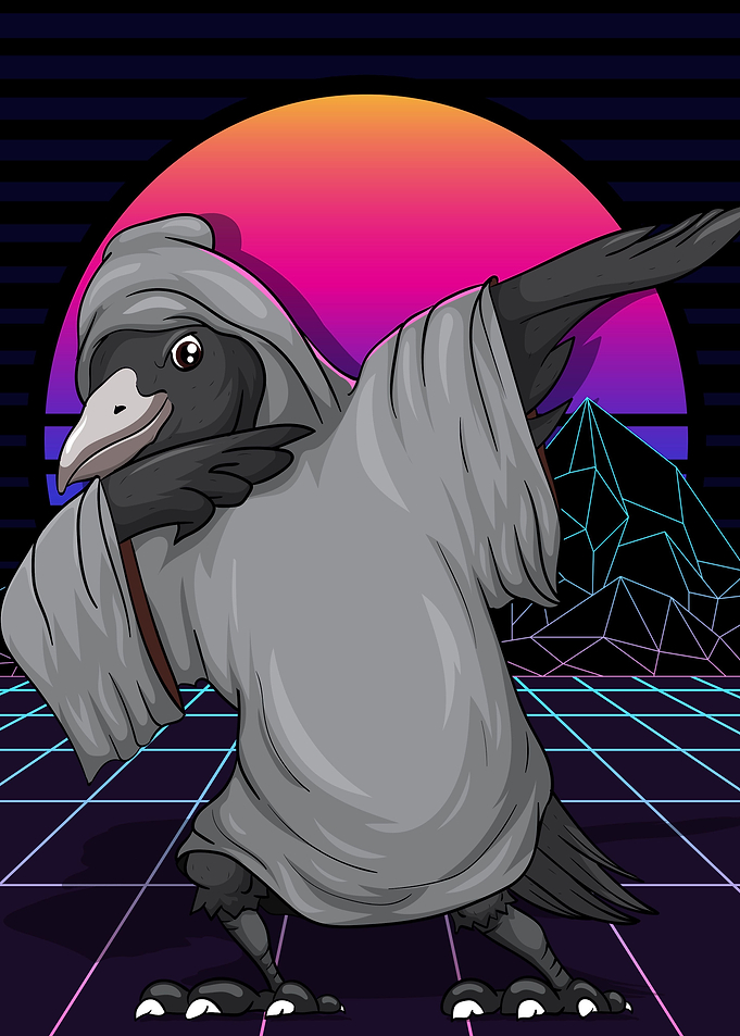 Dabbing Raven Black Crow