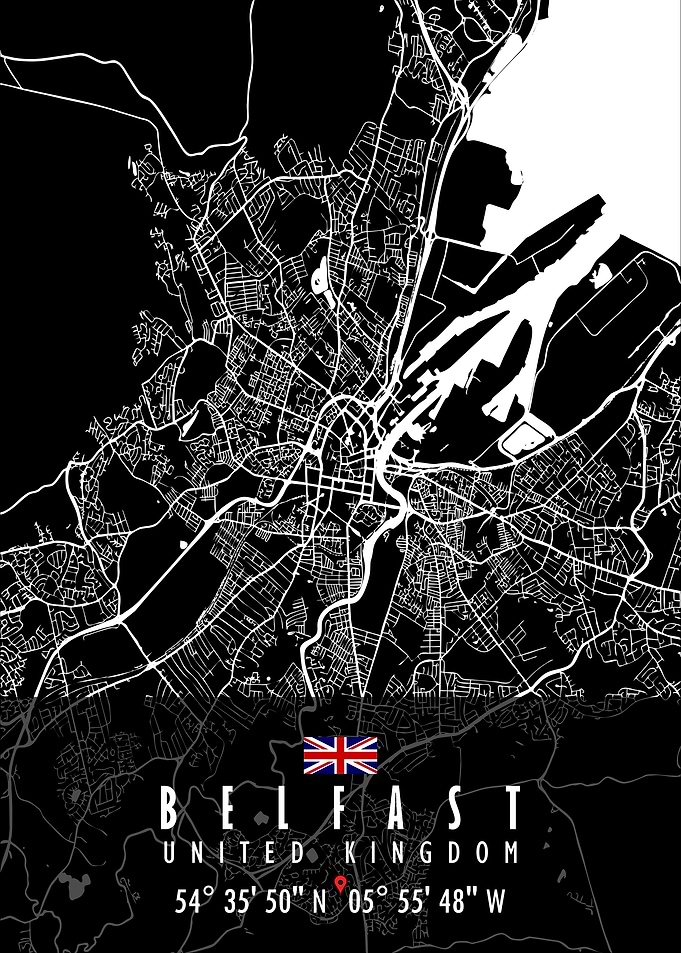 Belfast Map United Kingdom