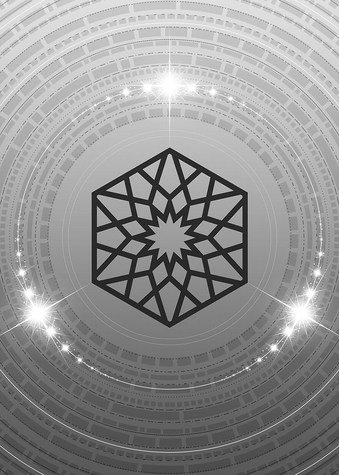 Grey Geometric Glyph Rune