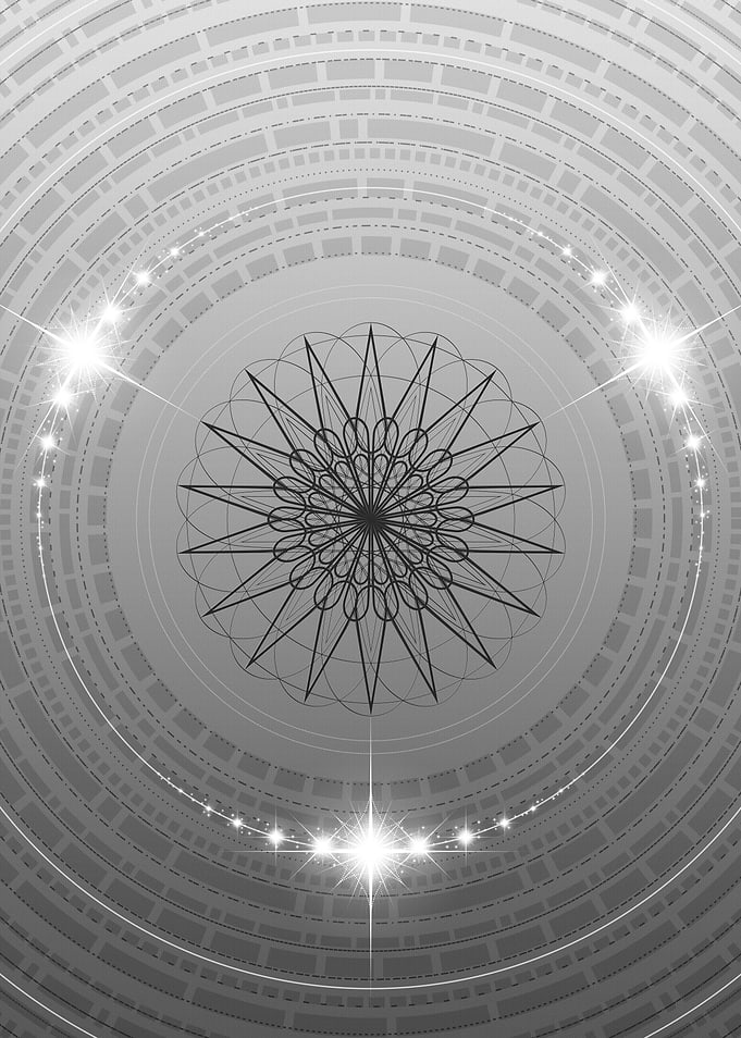 Grey Sacred Geometry Glyph