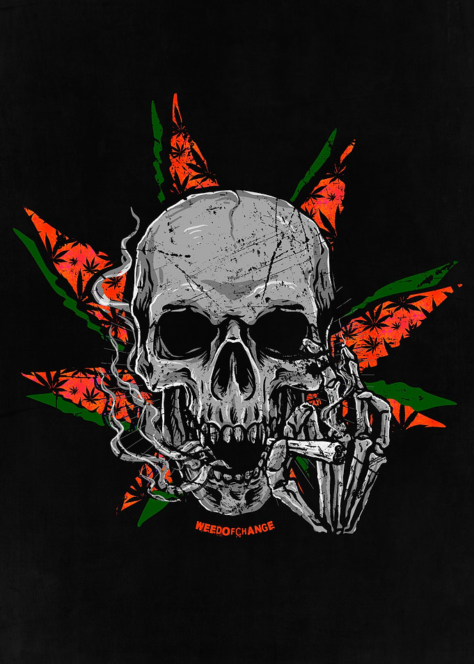 Skull Smoking Weed
