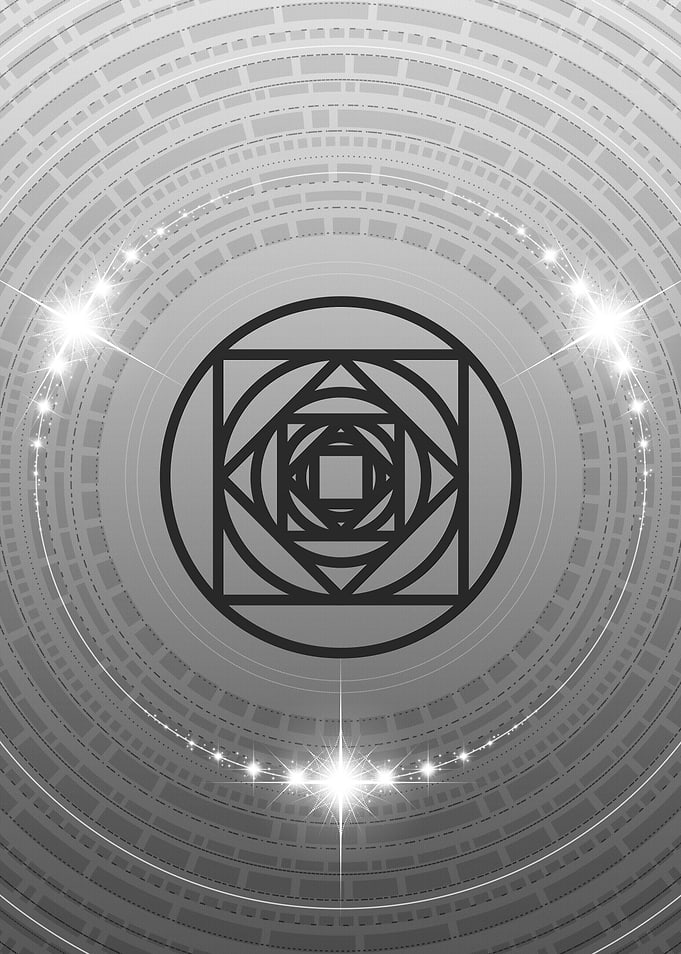 Gray Geometric Glyph Sign