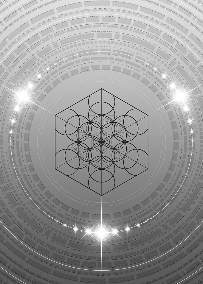 Grey Sacred Geometry Glyph