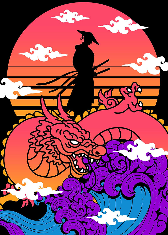 Japanese Samurai Dragon