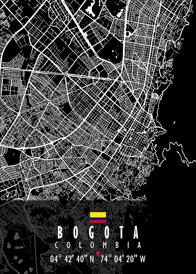 Bogota Map Colombia