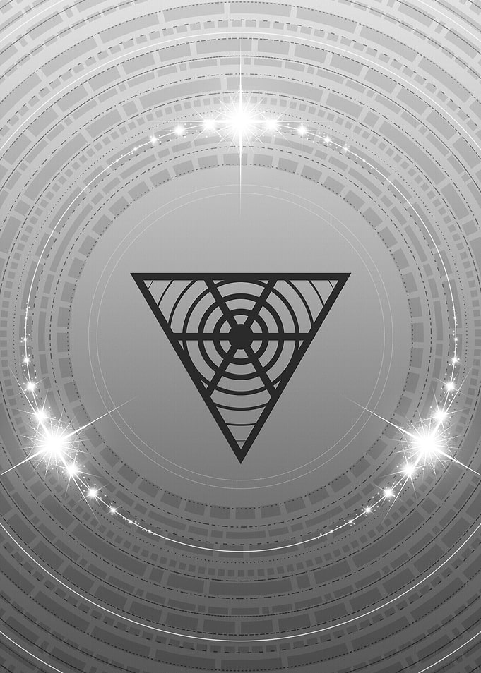 Grey Geometric Glyph Rune