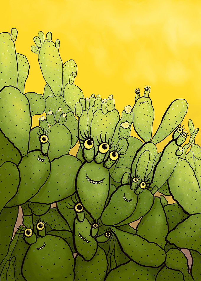 Funny Cactus Characters