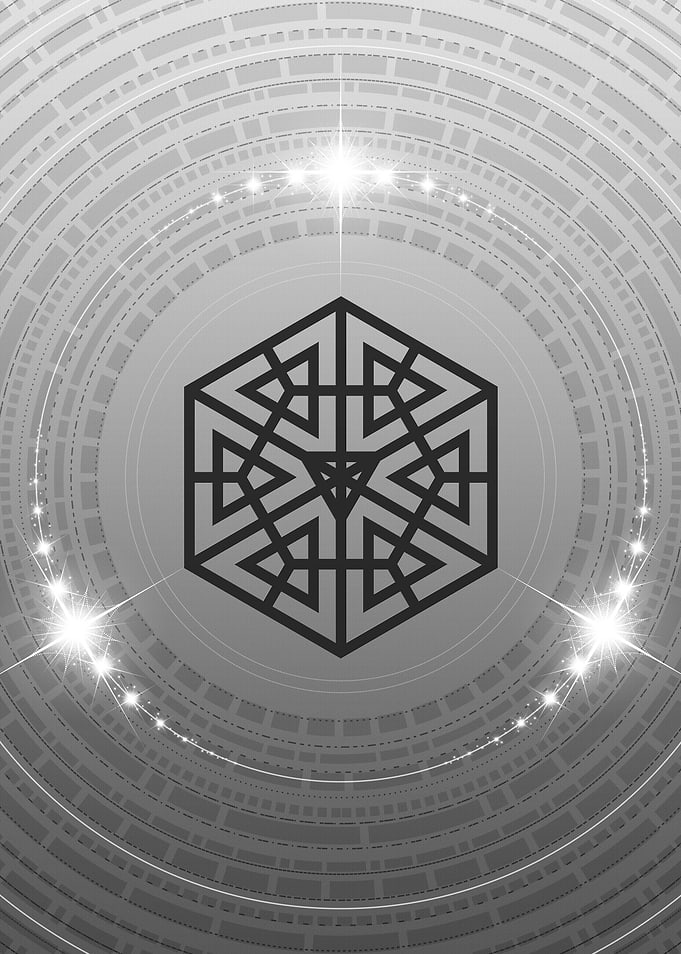 Gray Geometric Glyph Sign