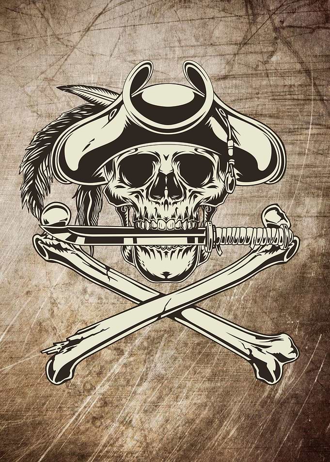 PIRATE METAL DISTRESSED