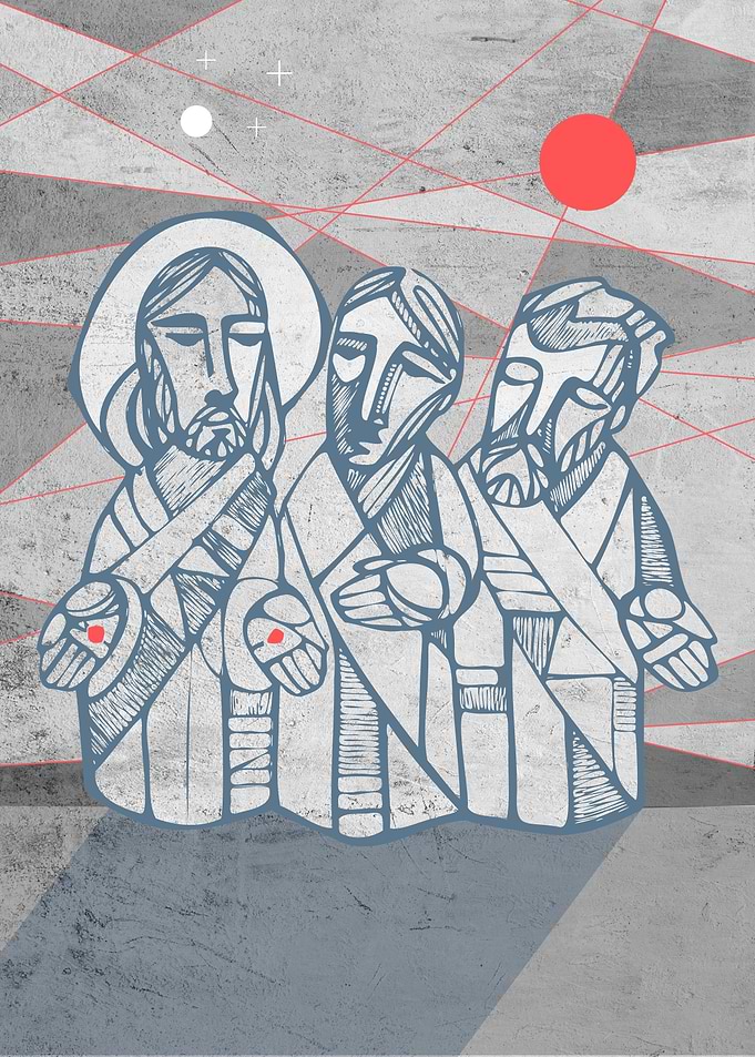 Jesus Christ and disciples