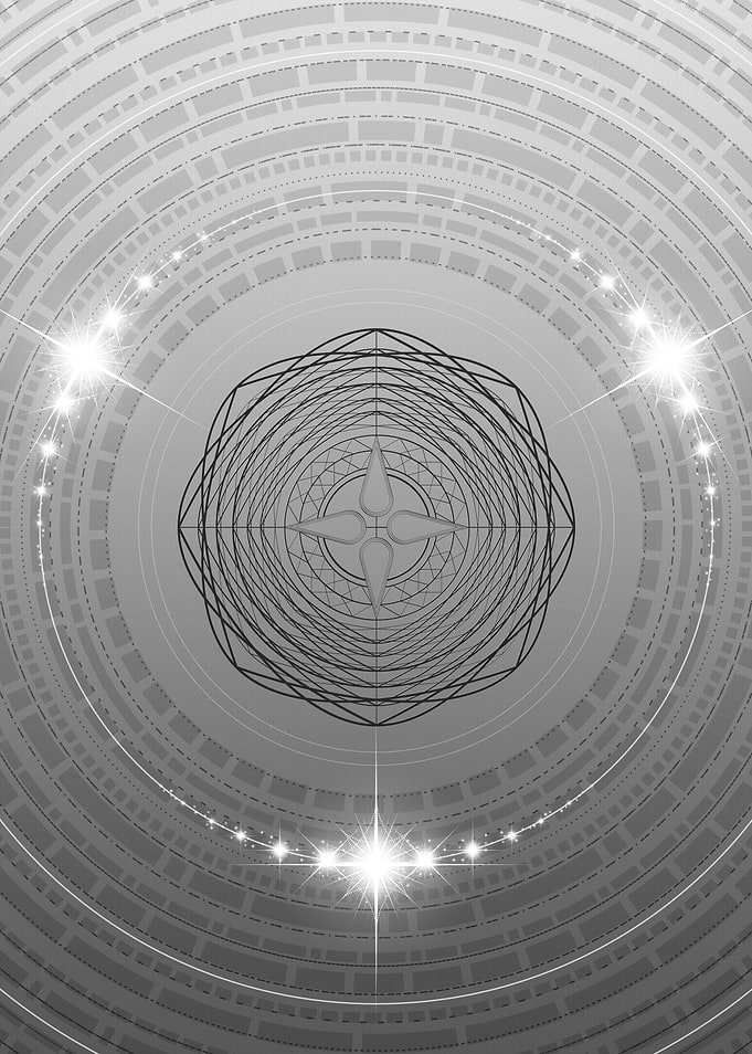 Grey Sacred Geometry Glyph