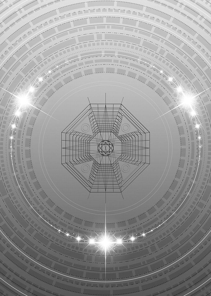 Grey Geometric Glyph Rune