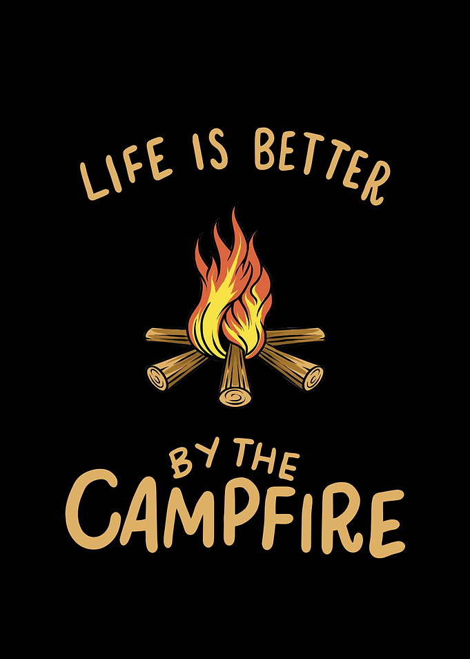 Campfire Camping Graphic