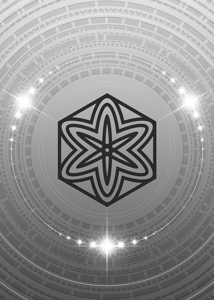 Grey Geometric Glyph Rune