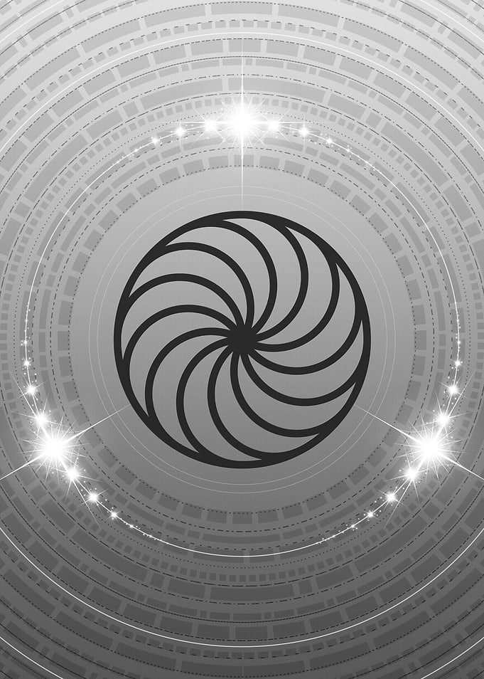 Grey Geometric Glyph Rune
