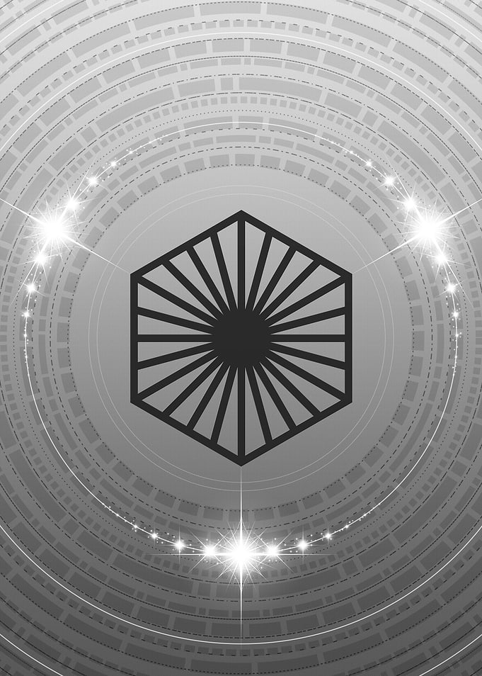 Grey Geometric Glyph Rune