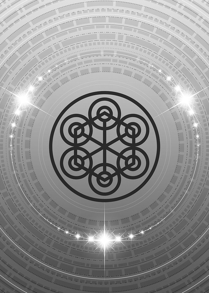 Grey Sacred Geometry Glyph