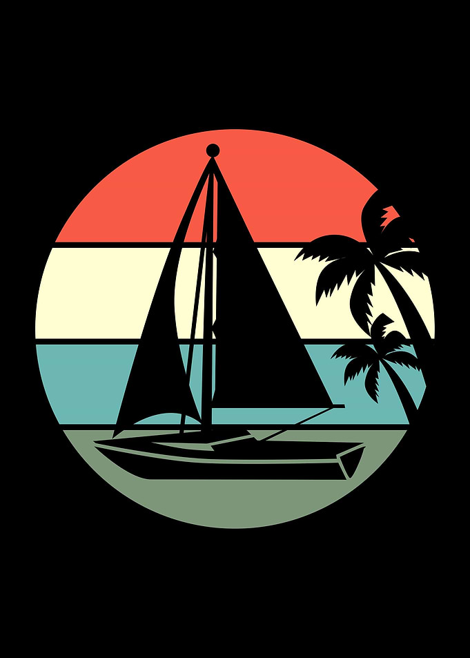 Retro Beach Sailing