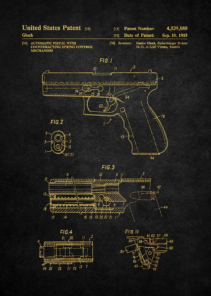9 Glock Pistol Patent 198