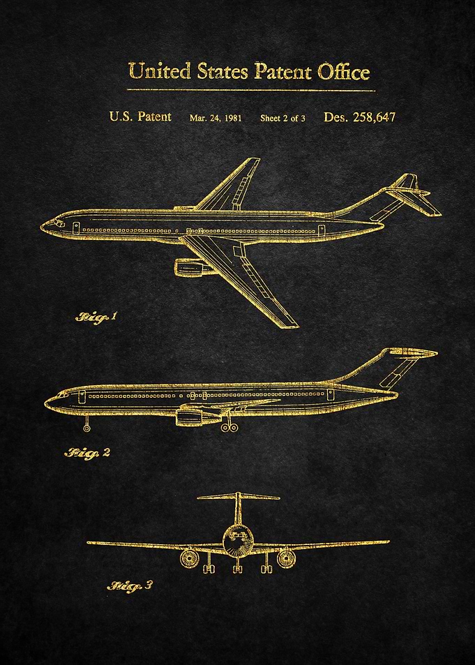 3 Boeing Airplane Patent