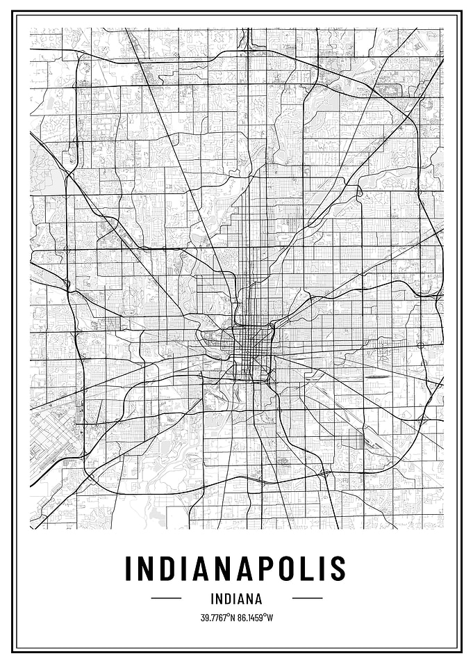 Indianapolis USA map