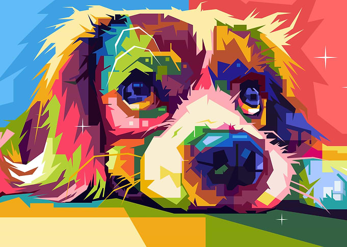 Popart Colorful Dog