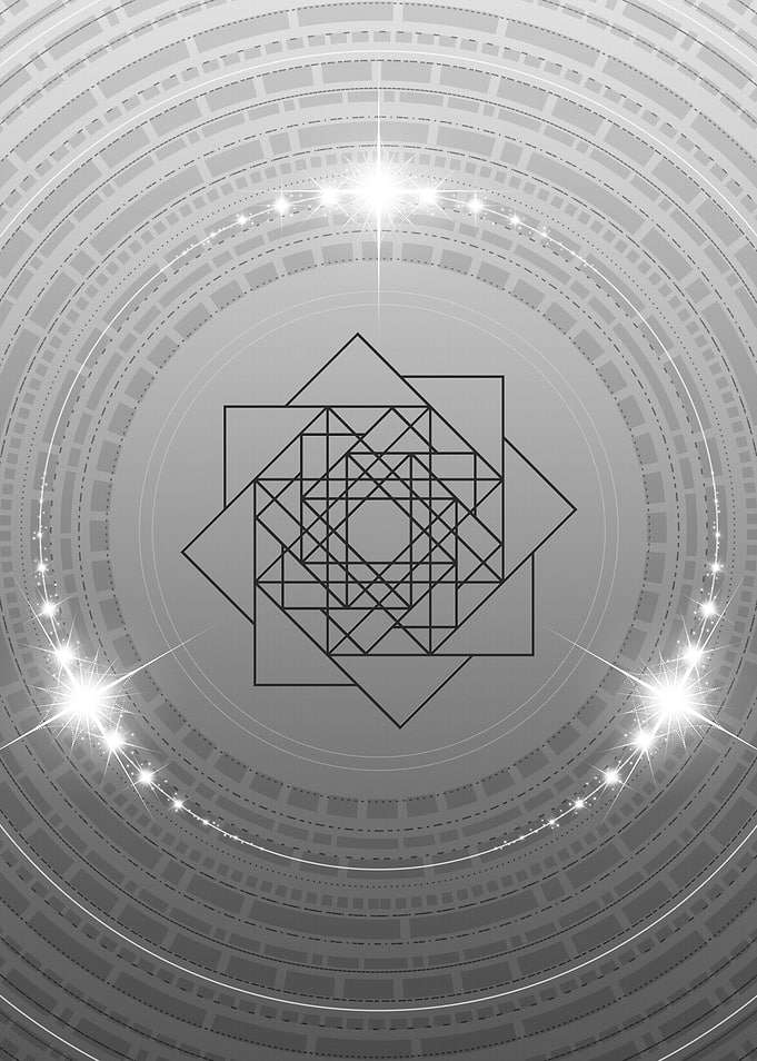 Grey Geometric Glyph Rune