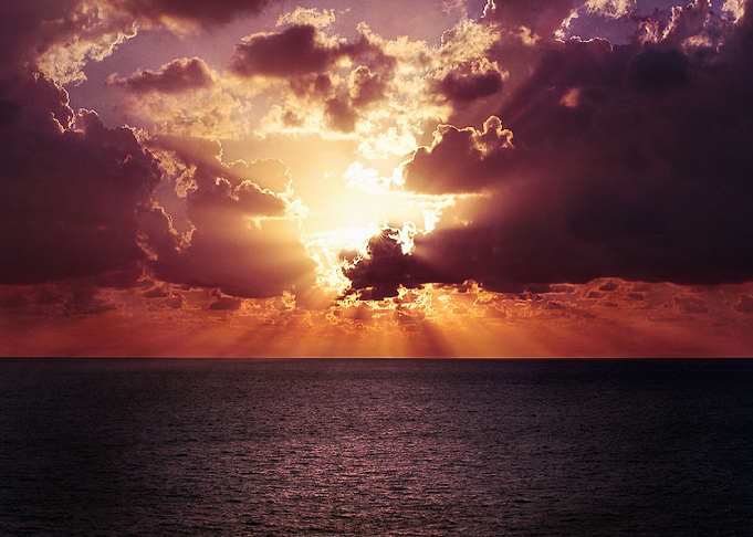 Stunning Dusk On Sky Sea